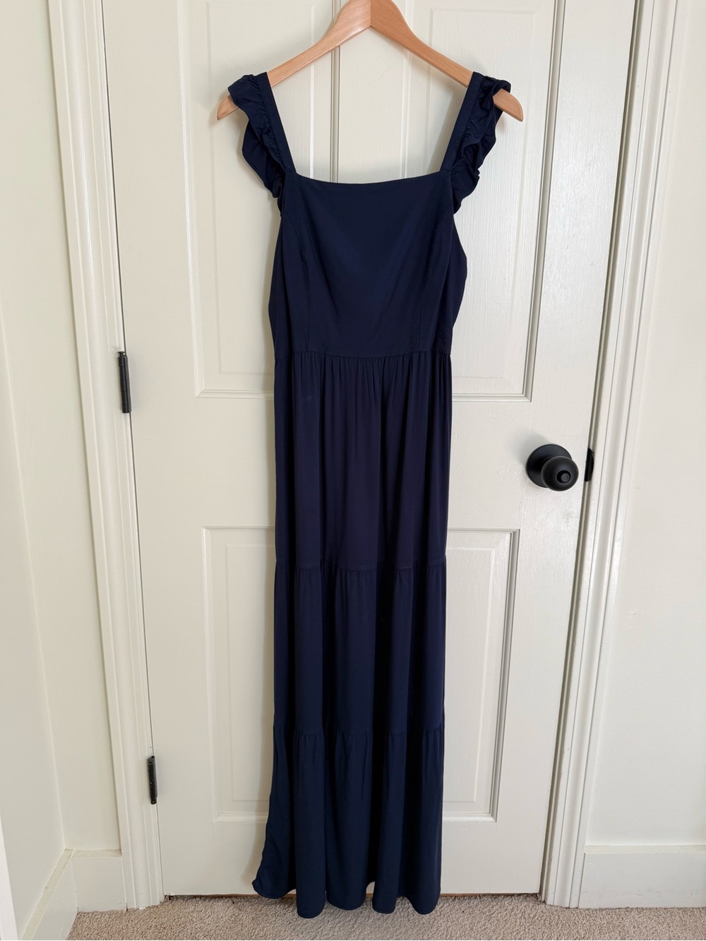 Market & Spruce Navy Tiered Maxi Dress with Ruffle Straps